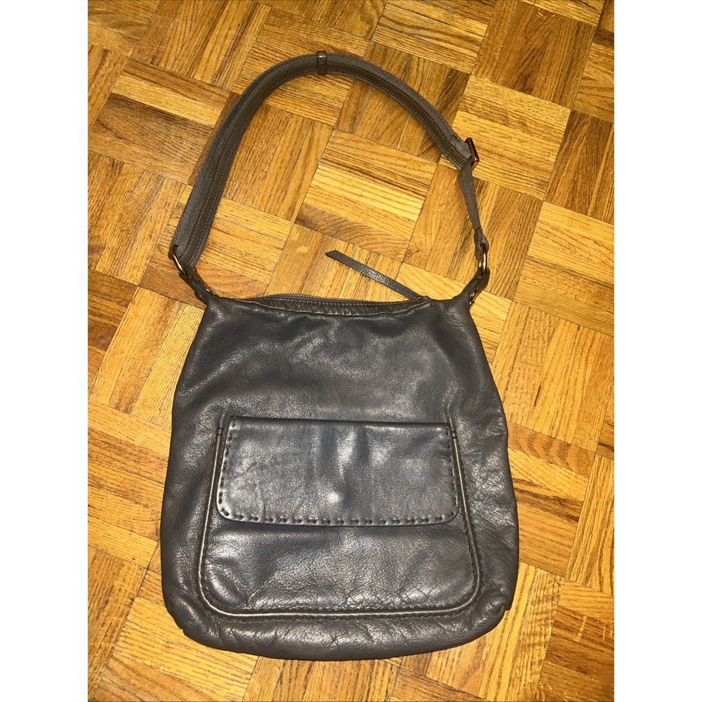 Vintage Christopher Kon Leather Slouchy Hobo Shoulder Bag Zip Closure